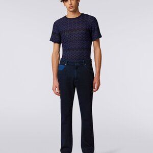 NWT MISSONI Five-pocket denim men's trousers with embroidered logo size 38